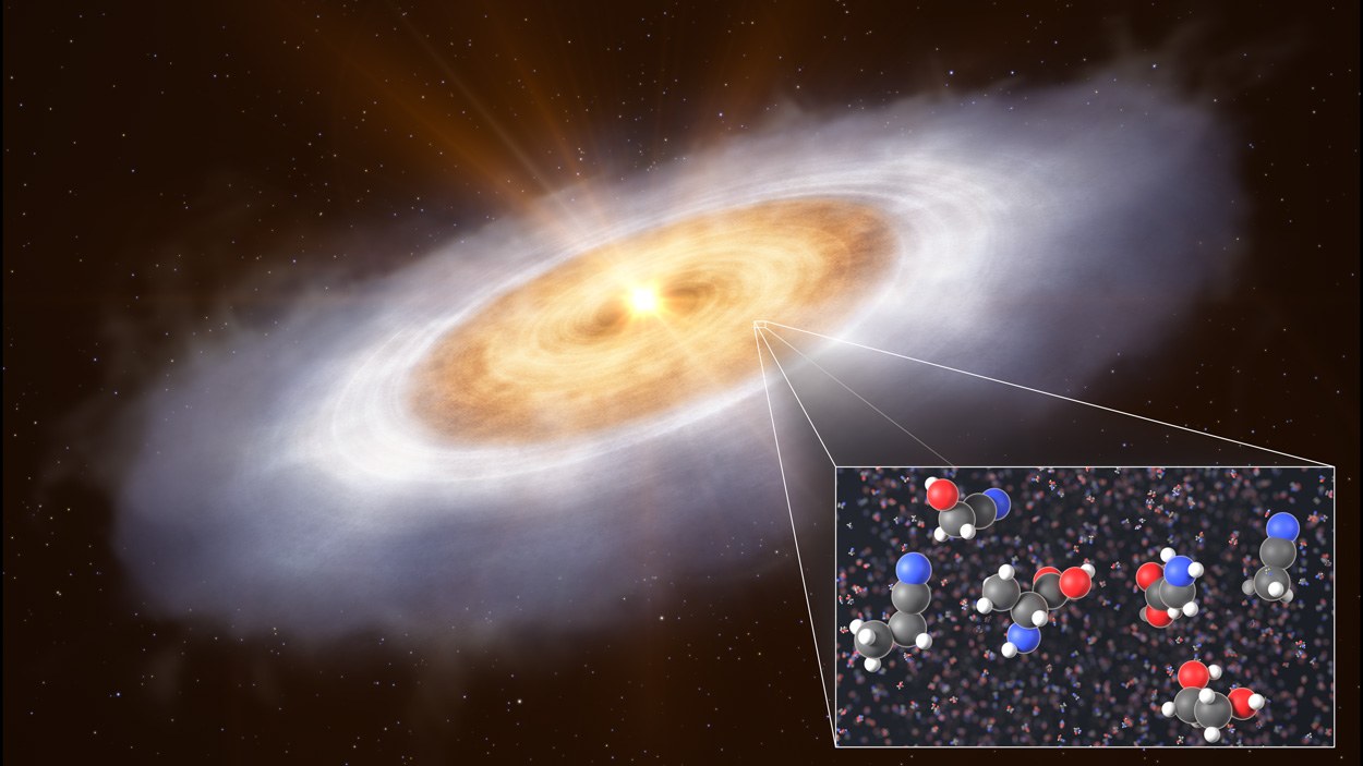 Astronomen finden Biomolekül-Vorstufen in protoplanetarer Scheibe